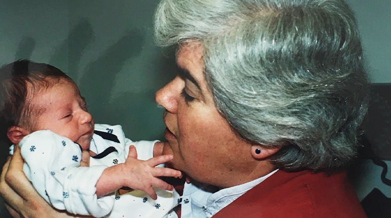 A new patient, just a few weeks old, meets Ann Petru, MD