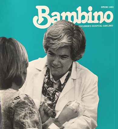 Ann Petru, MD, was featured on the cover of a hospital publication in 1991. 